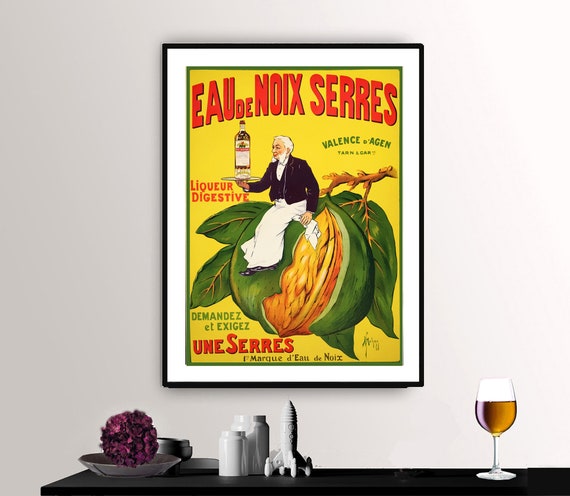 Eau De Noix Serres Liqueur Digestive Vintage Fooddrink Poster Poster Print Or Print Gift Idea Wall Decor