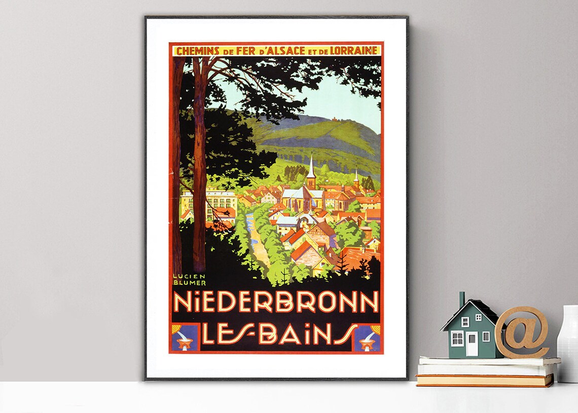 Niederbronn Les Bains France Vintage Travel Poster
