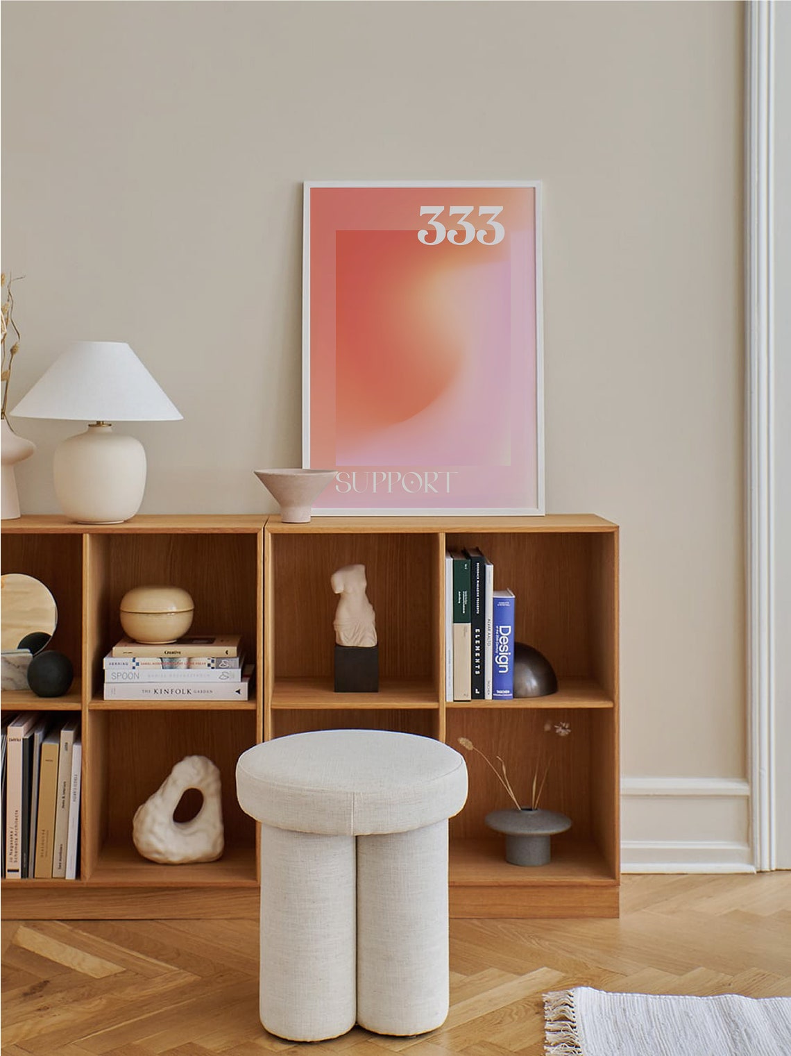 Angel Number 333 Support Poster with Coral Aura Gradient Design - Image 4