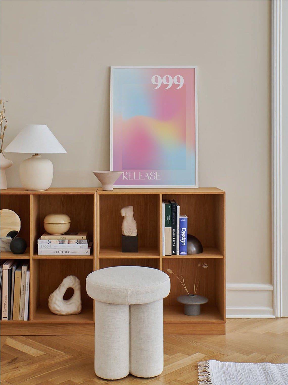 Angel Number 999 Release Poster with Pastel Aura Gradient Design - Image 4