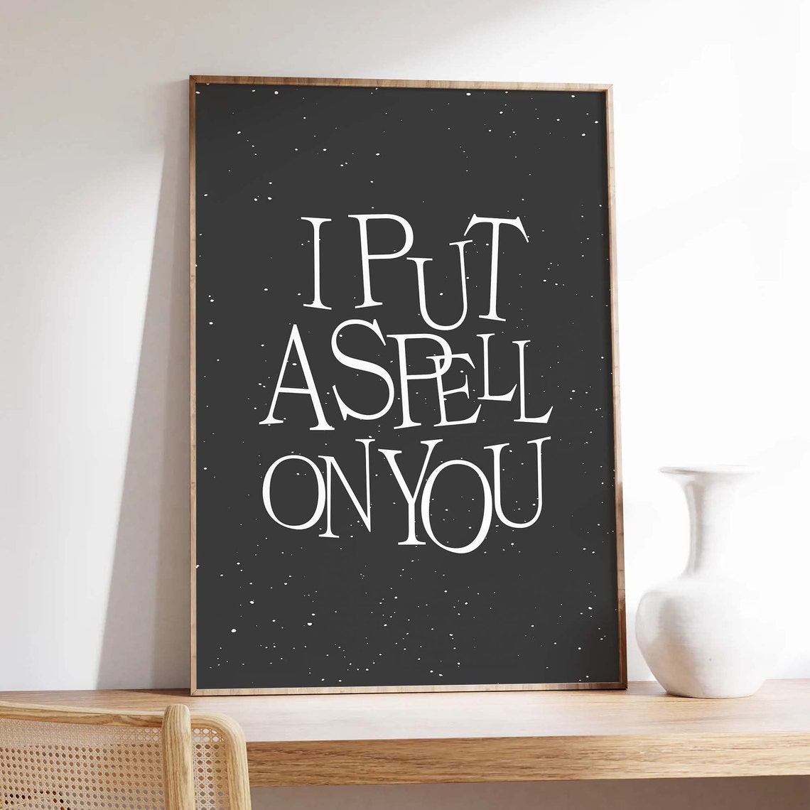 I Put A Spell On You Minimal Black Halloween Quote Wall Decor Poster - Image 3