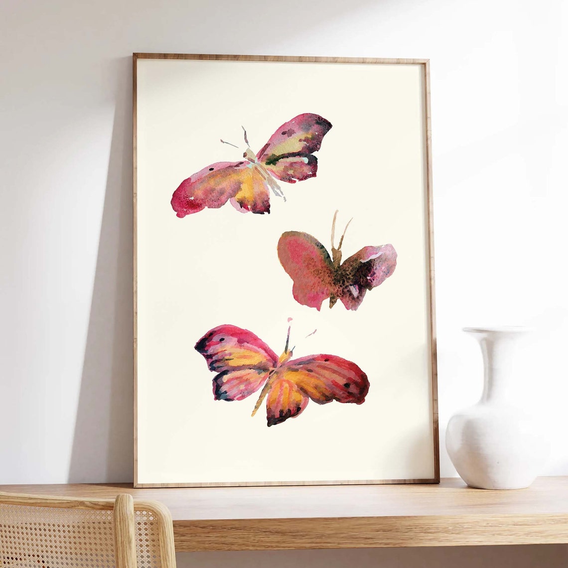 Moths Print Art Watercolor Butterflies Wall Print Autumnal Art Decor Cute Wall Art - Image 2