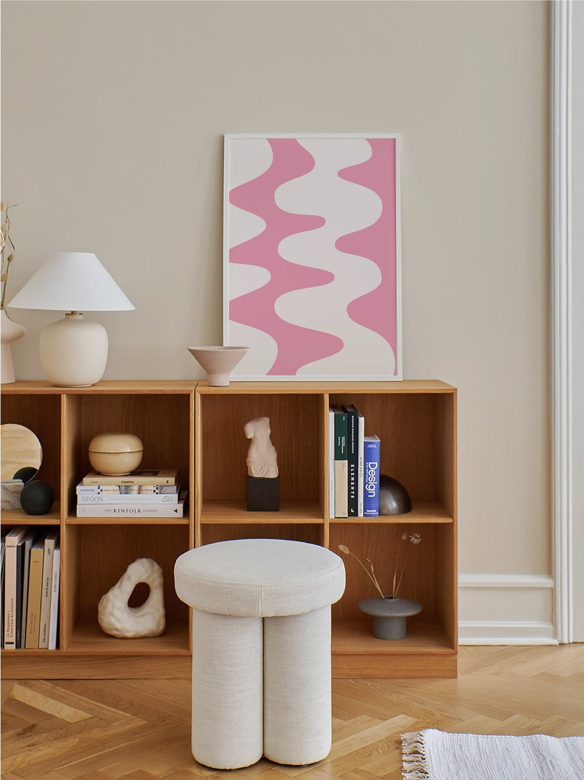 Pink Abstract Print Art Trendy Pink 70s Retro Art Cute Trendy Wall Art - Image 5