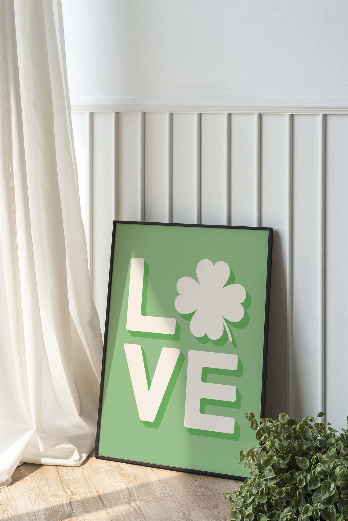 Irish Love Print Art Green Shamrock Print Cute St Patricks Day Wall Decor Irish Wall Art - Image 5