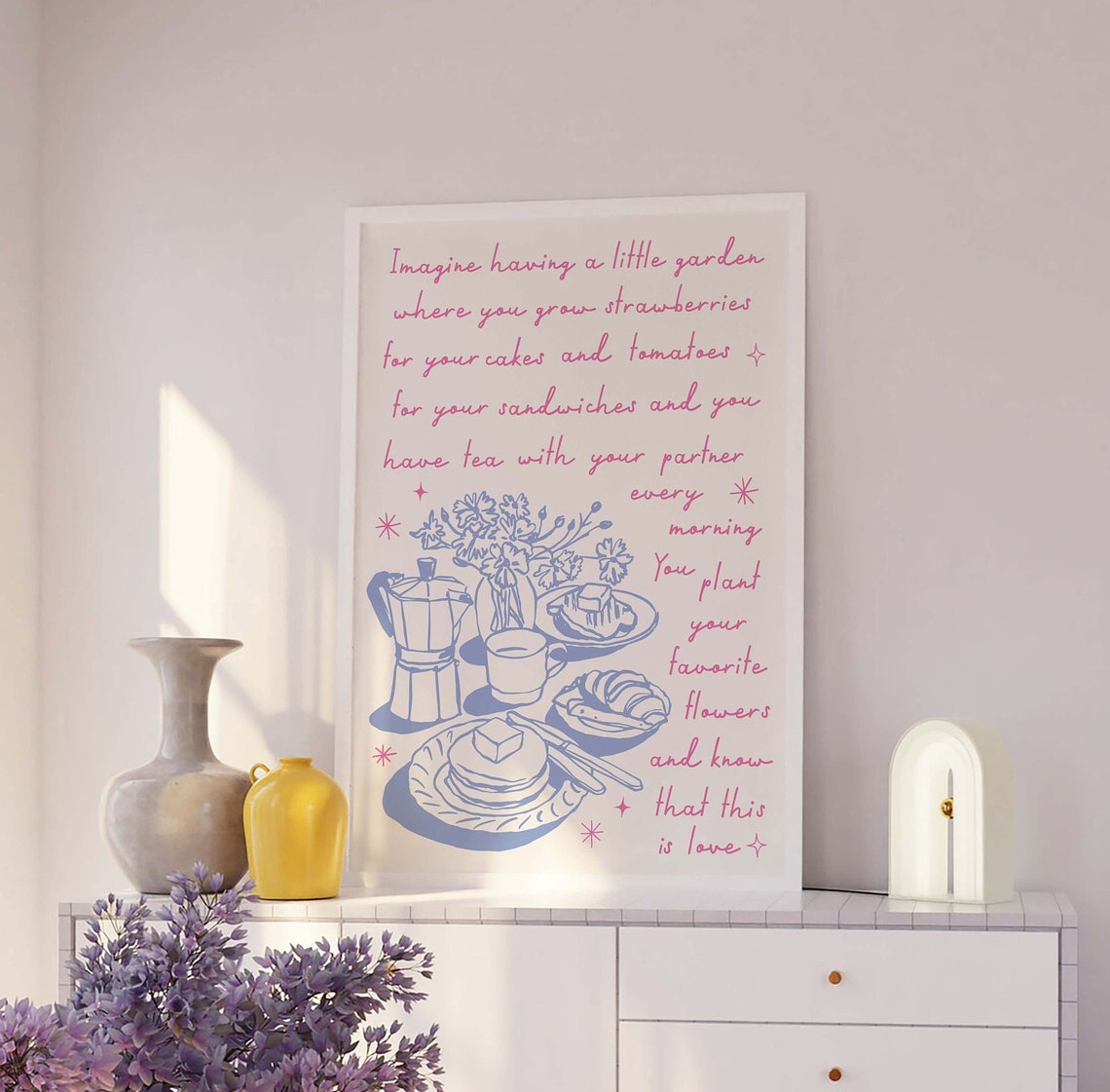 Handdrawn Quote Print Art Cute Illustrations Art Trendy Affirmation Wall Art Positivity Art - Image 2