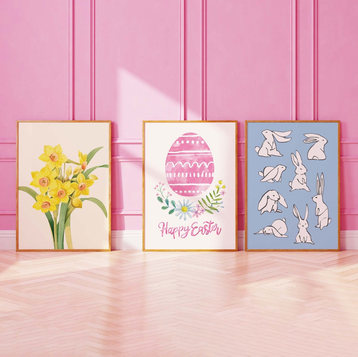 Easter Gallery Wall Art 10 Printables Cute Spring Art Prints Girly Wall Art Trendy Easter Decor Nursery Decor - Image 3
