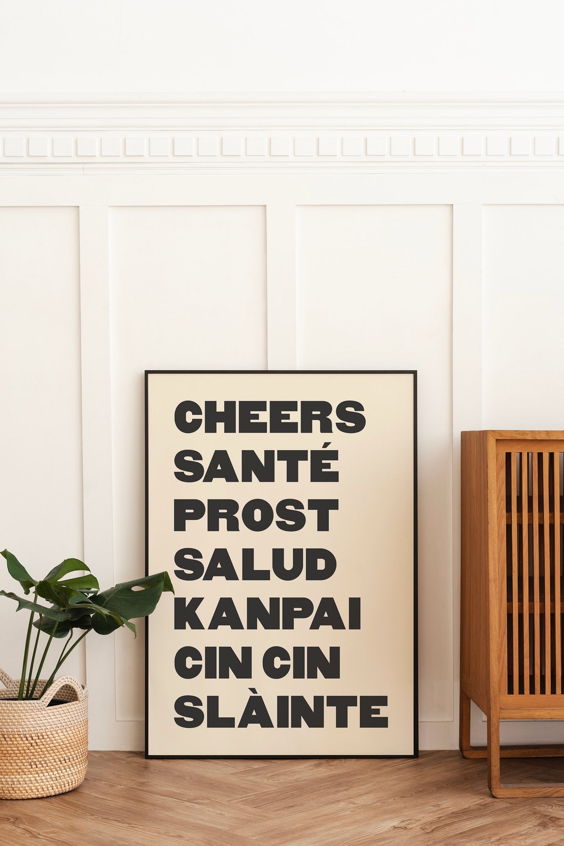 Cheers Cocktail Print Art Cute Black Bar Car Print Pink Cocktail Bar Art Neutral Kitchen Wall Art - Image 3