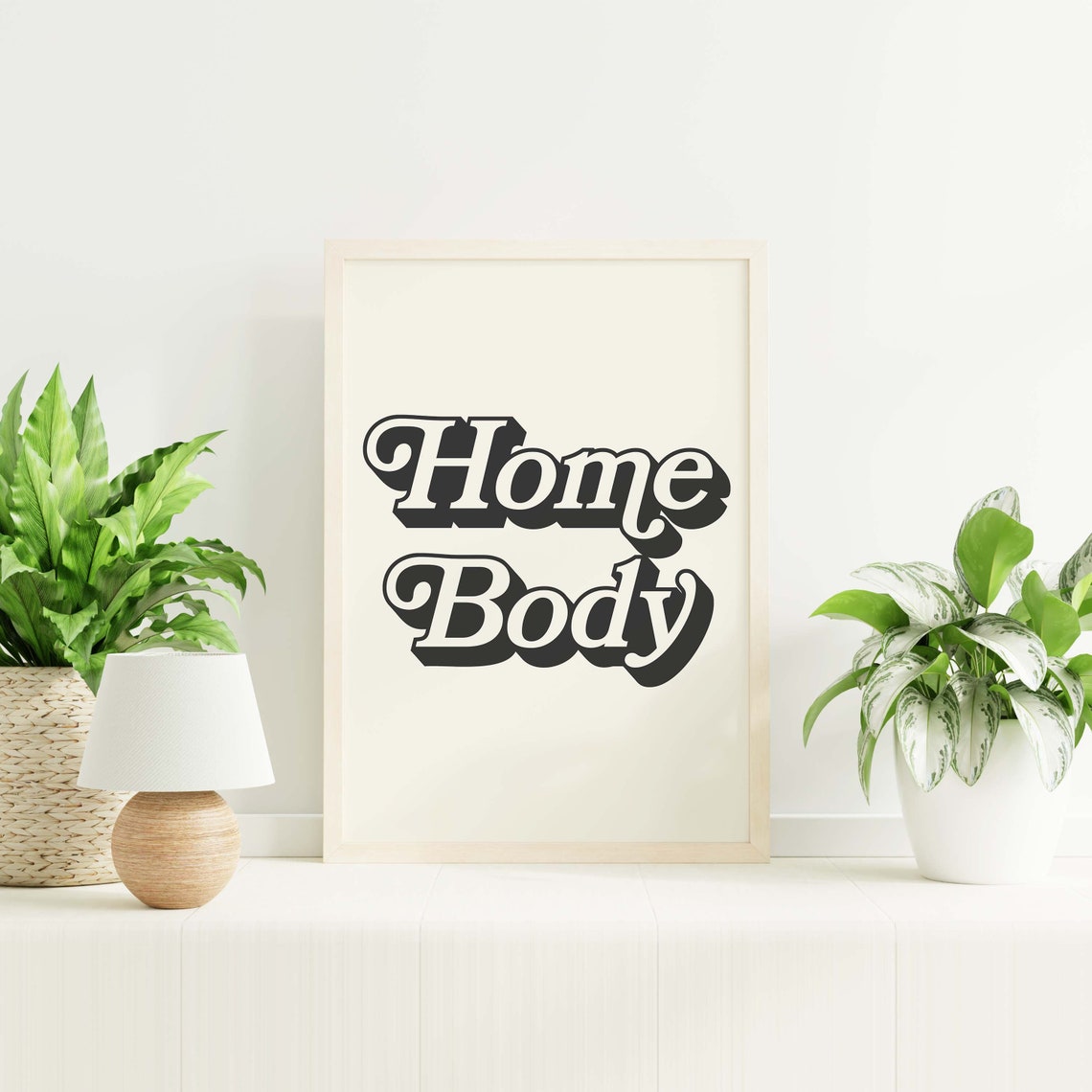 Home Body Black Retro Script Minimal Trendy Typography Decor Poster - Image 6