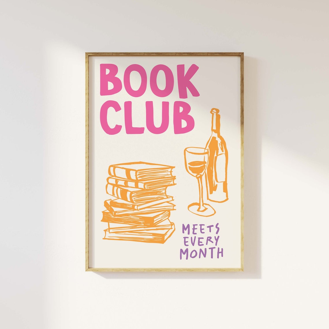 Book Club Print Art Cute Book Club Decor Trendy Reading Poster Book Lover Wall Art - Image 4
