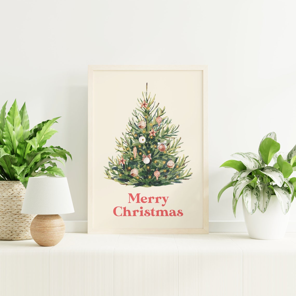 Christmas Tree Print Art Christmas Tree Illustration Decor Cute Holiday Wall Art - Image 6