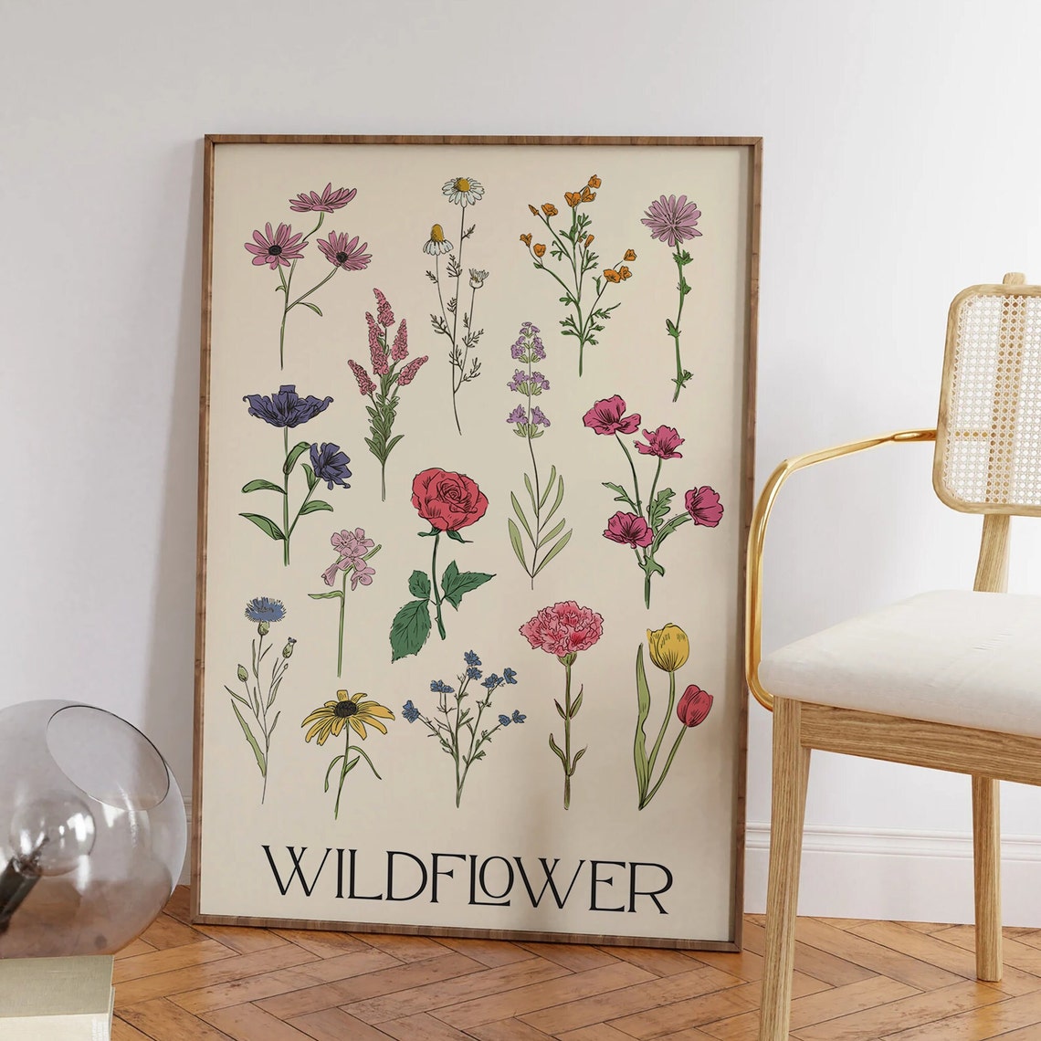 Wildflower Botanical Illustration Vintage Floral Chart Art Poster - Image 2