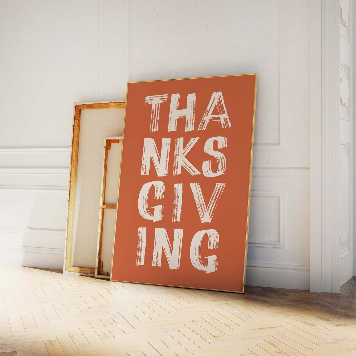 Thanksgiving Orange Brush Lettering Holiday Wall Decor Poster - Image 4