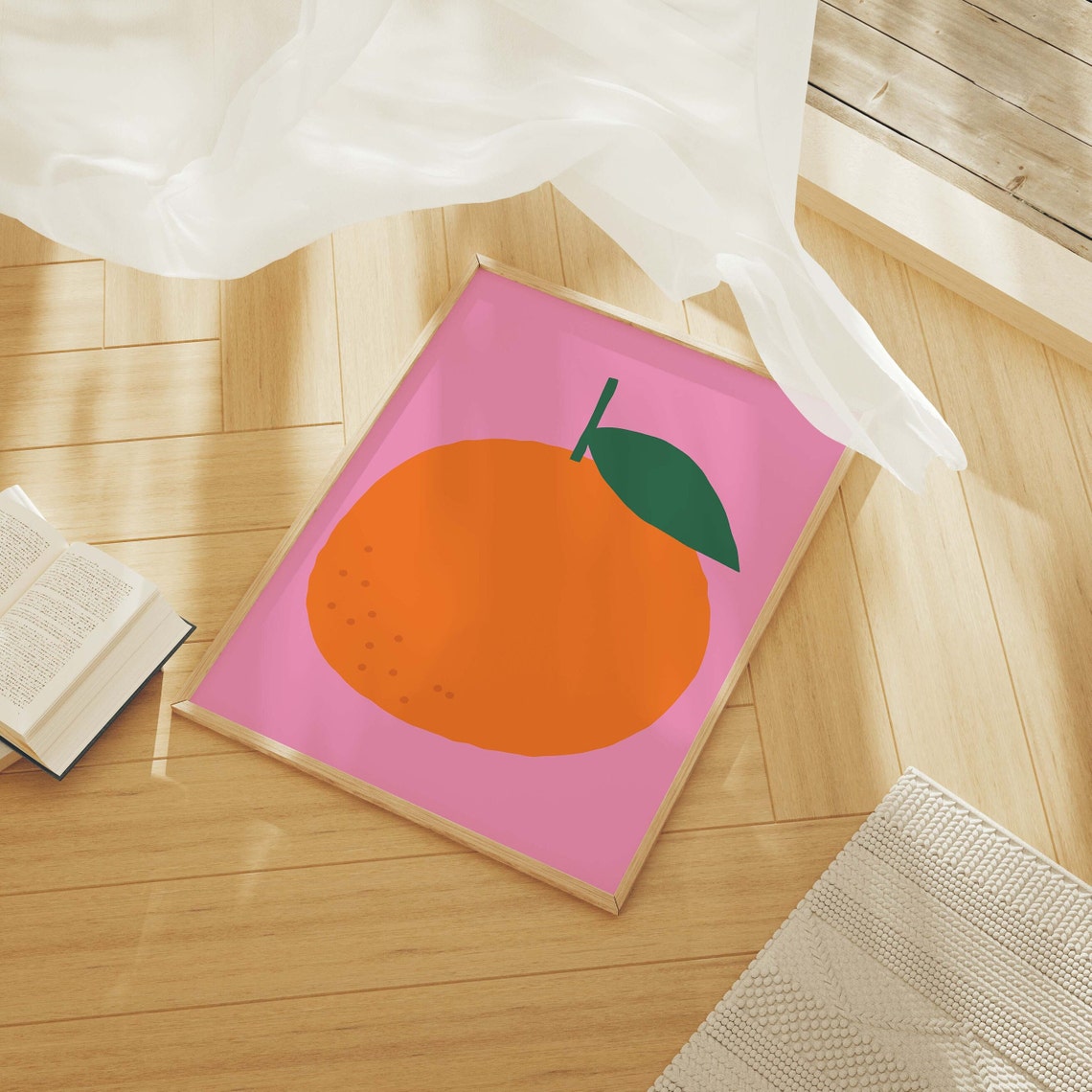 Orange Print Art Citrus Wall Art Kitchen Art Print Cute Trendy Wall Art Orange Fruit Wall Art - Image 3