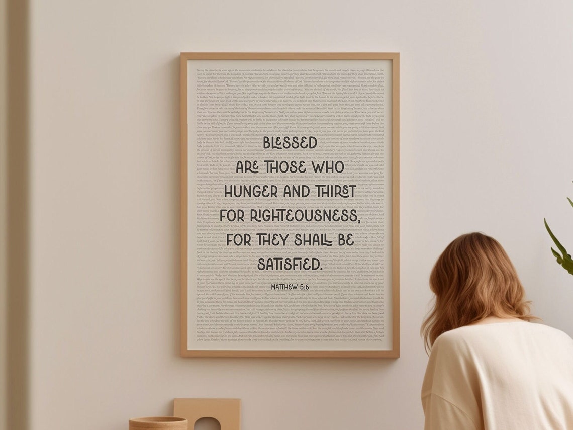 Matthew 5 6 Hunger And Thirst For Righteousness Beatitudes Poster