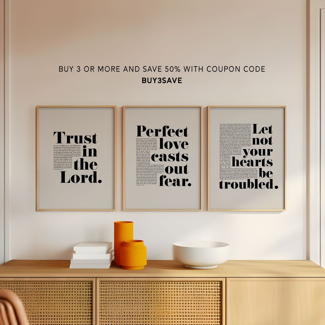 Perfect Love Casts Out Fear Christian Scripture Print