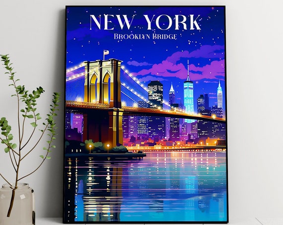 New York Brooklyn Bridge Wall Art Print