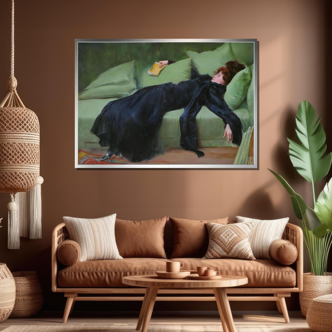 Ramon Casas Decadent Young Woman Reclining on Sofa 1899 Art Poster - Image 4