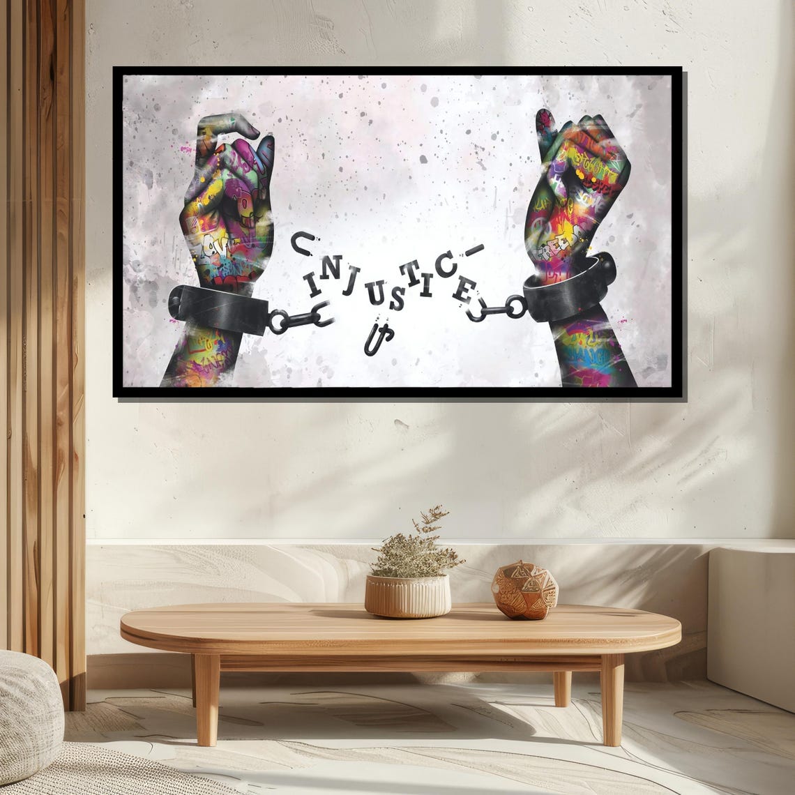 Breaking Chains Injustice Graffiti Hands Bold Protest Art Poster - Image 5