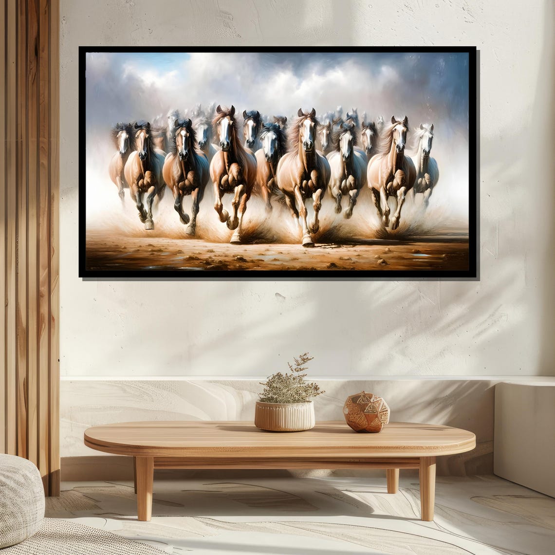 Galloping Horse Herd Running Through Dust Dramatic Western Art Poster - Image 5