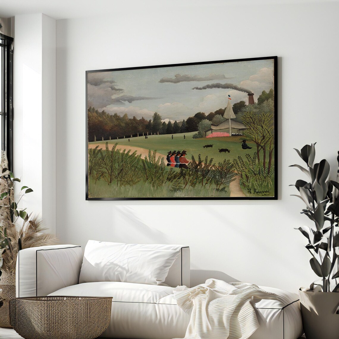 Henri Rousseau The Pink Candle Green Meadow Classic Art Poster
