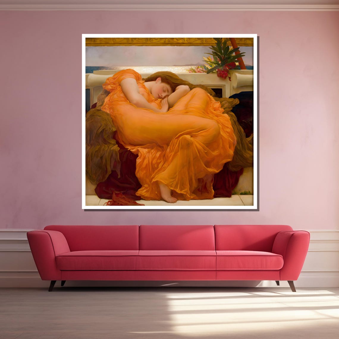 Frederic Leighton Flaming June Sleeping Lady Classic Art Poster - Image 3