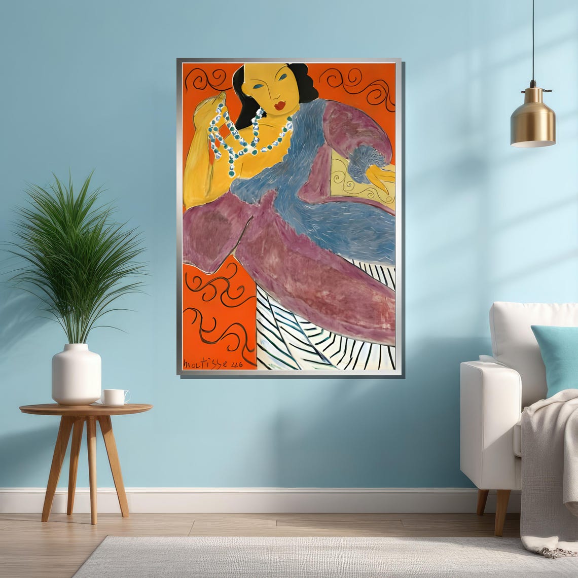 Henri Matisse Painting Woman With A Necklace Ready To Hang Modern Art Masterpiece For Living Room Or Office Decor - Image 4