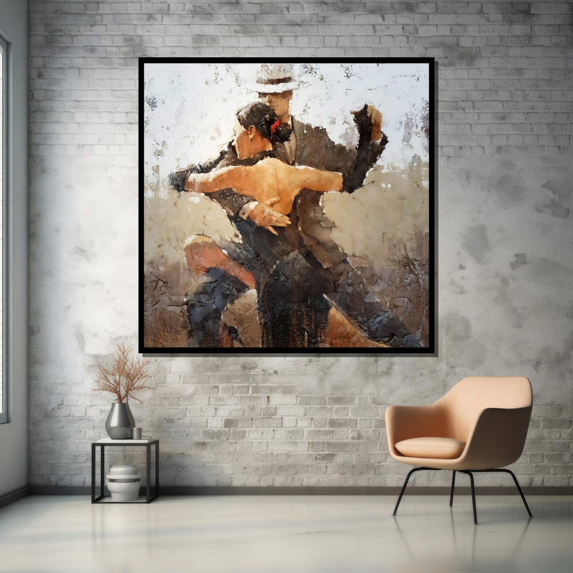 Textured Tango Dance Couple Rose Detail Poster for Romantic Decor - Image 5