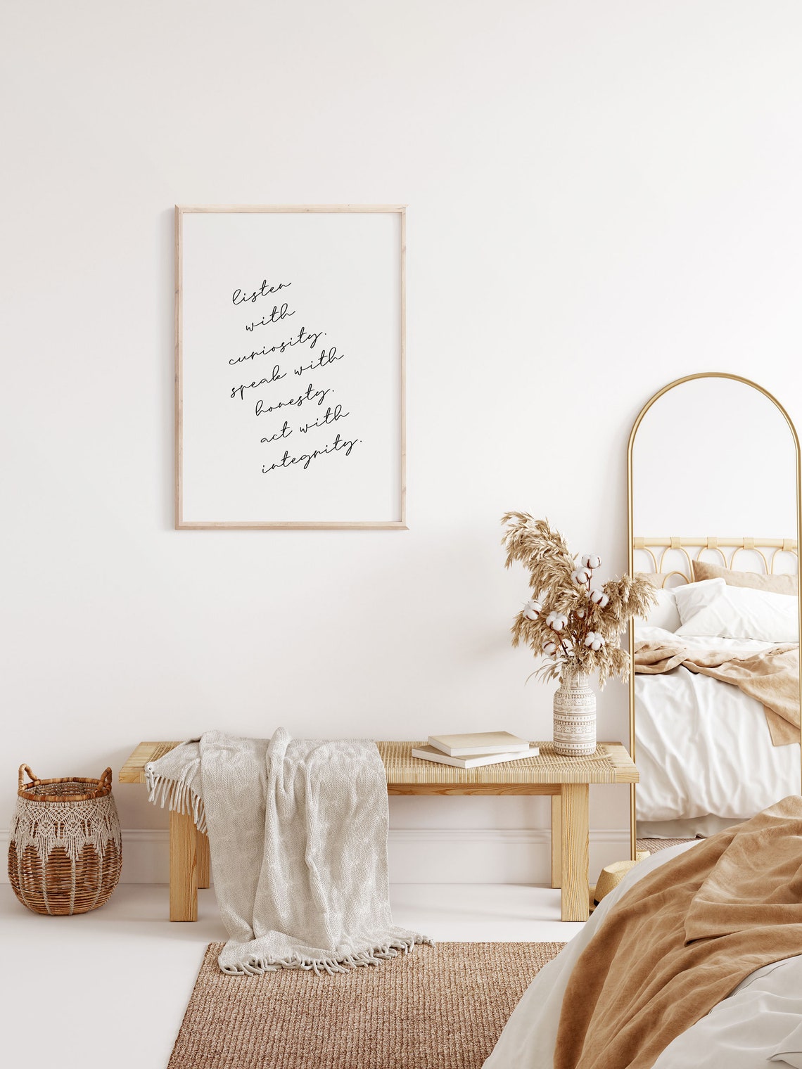 Listen With Curiosity Speak With Honesty Integrity Quote Poster - Image 2