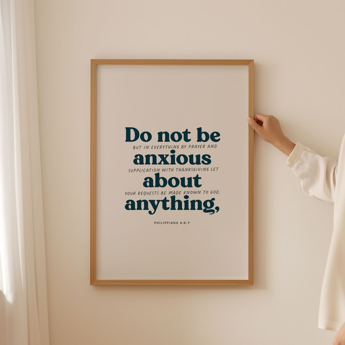 Philippians 4 6 Do Not Be Anxious Modern Teal Serif Bible Poster - Image 6