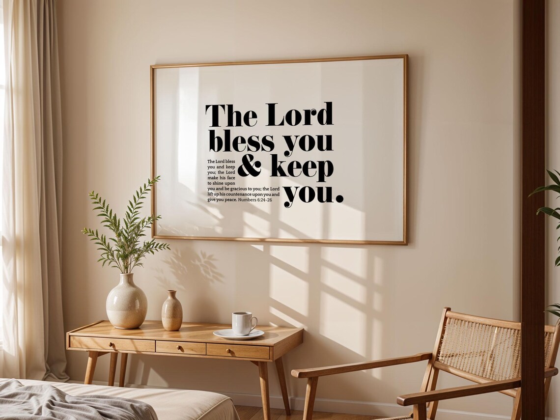 Numbers 6:23-24 Bless You and Keep You Scripture Art Print