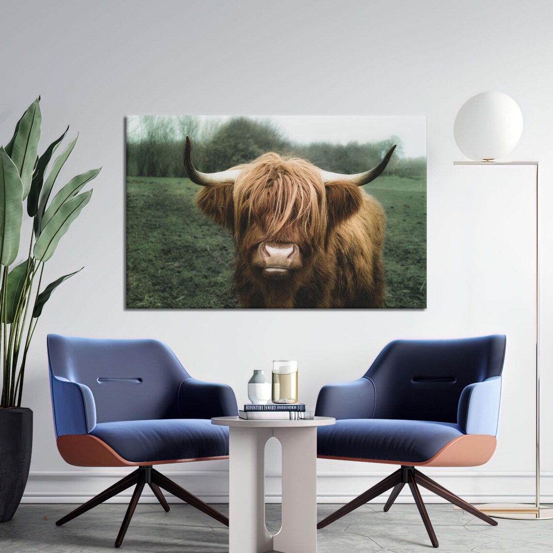 Highland Cow Art Print, Scottish Animal Wall Art