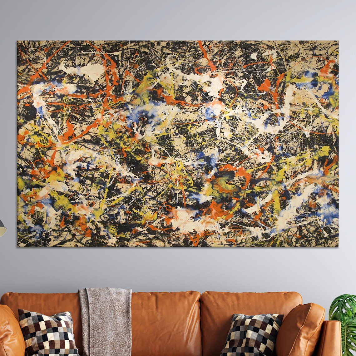 Jackson Pollock Style Convergence Drip Painting Abstract Expressionist Poster