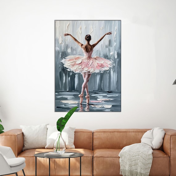 Personalized Ballerina Canvas Print Custom Name Wall Art