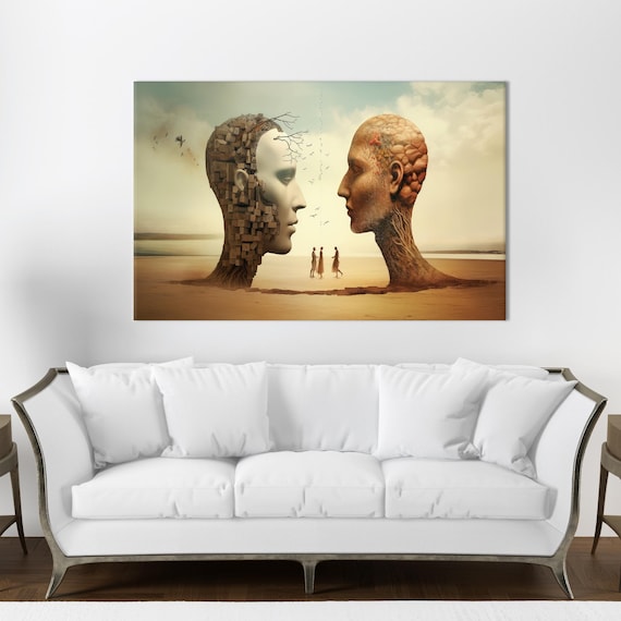 Surreal Castles Canvas Art Modern Desert Skull Print