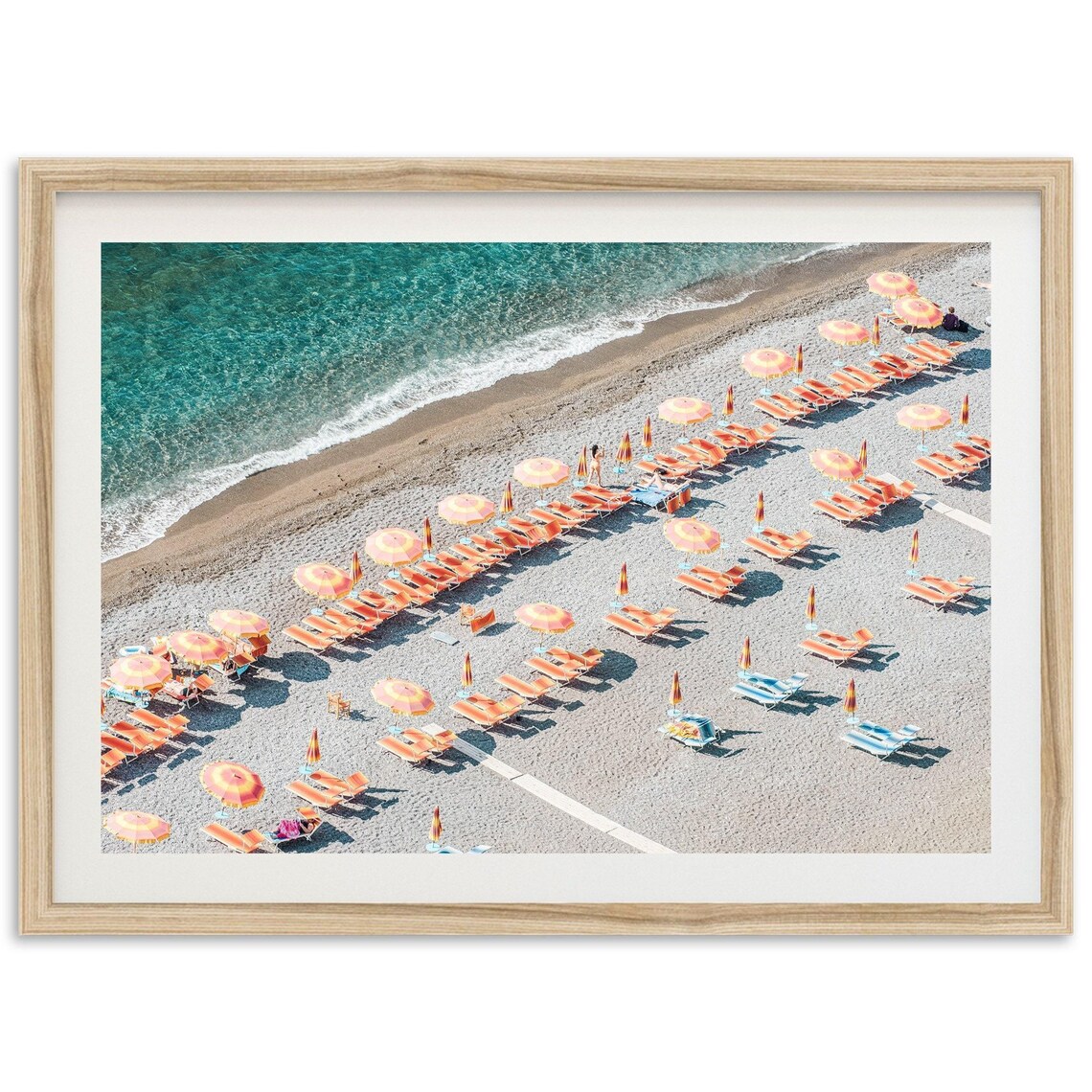 Amalfi Coast Beach Umbrellas Travel Poster