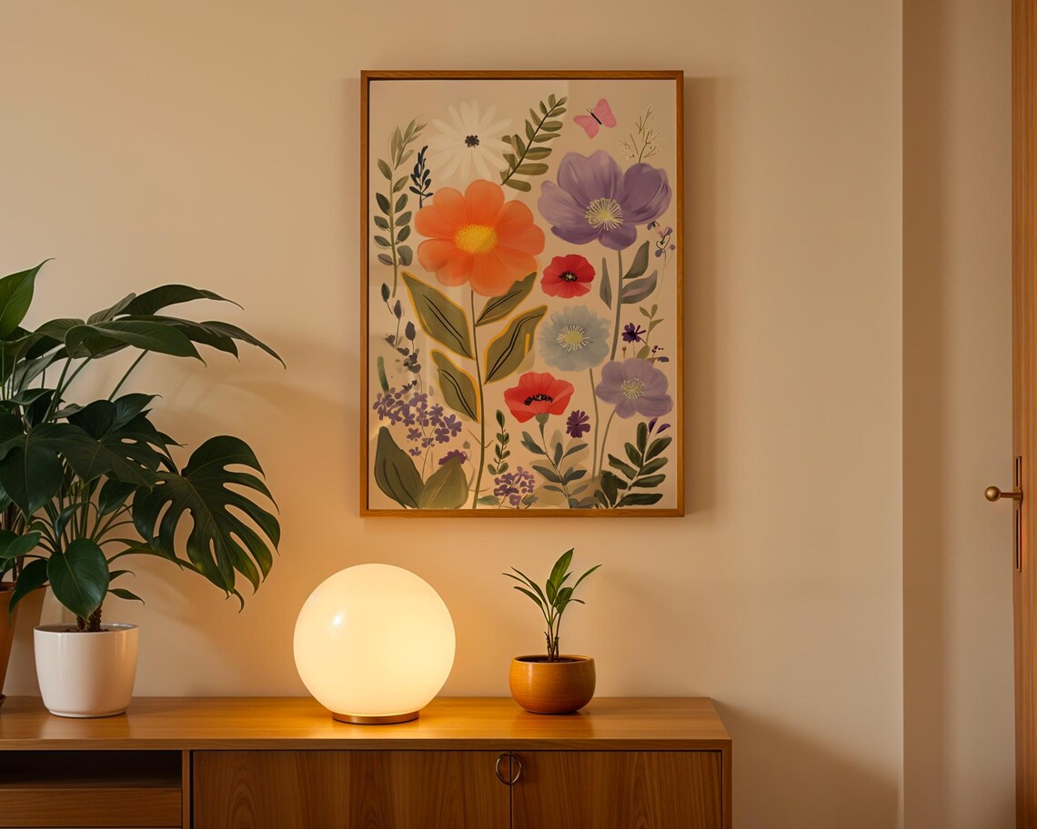 Floral Symphony With Butterflies Poster Print - Image 3