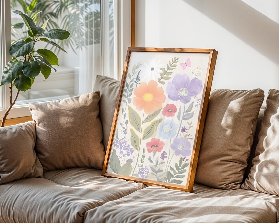 Floral Symphony With Butterflies Poster Print - Image 2