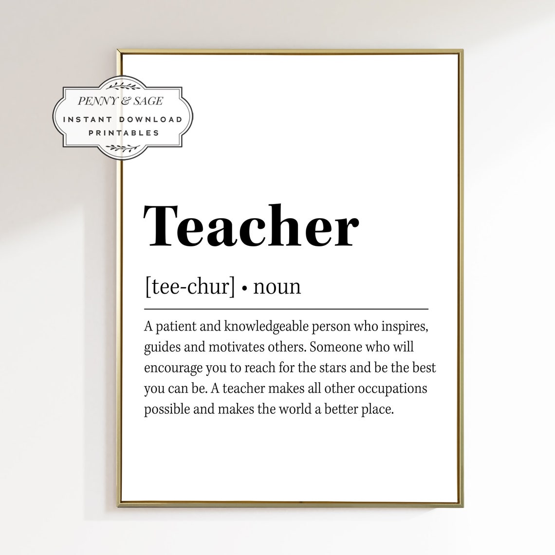 Teacher Dictionary Definition Appreciation Poster Classroom Wall Decor - Image 2