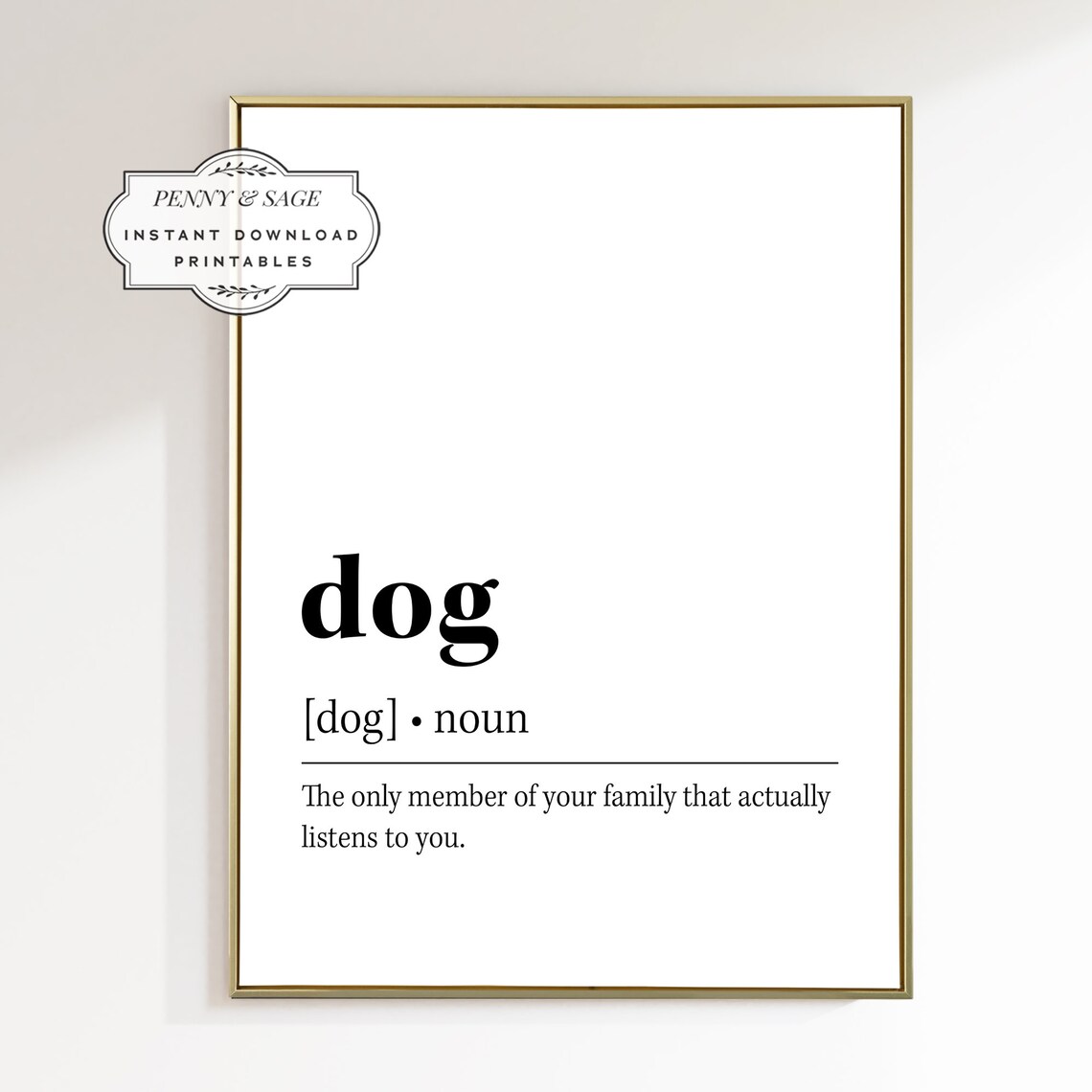 Dog Definition Poster Funny Family Dictionary Quote Typography Gift - Image 2