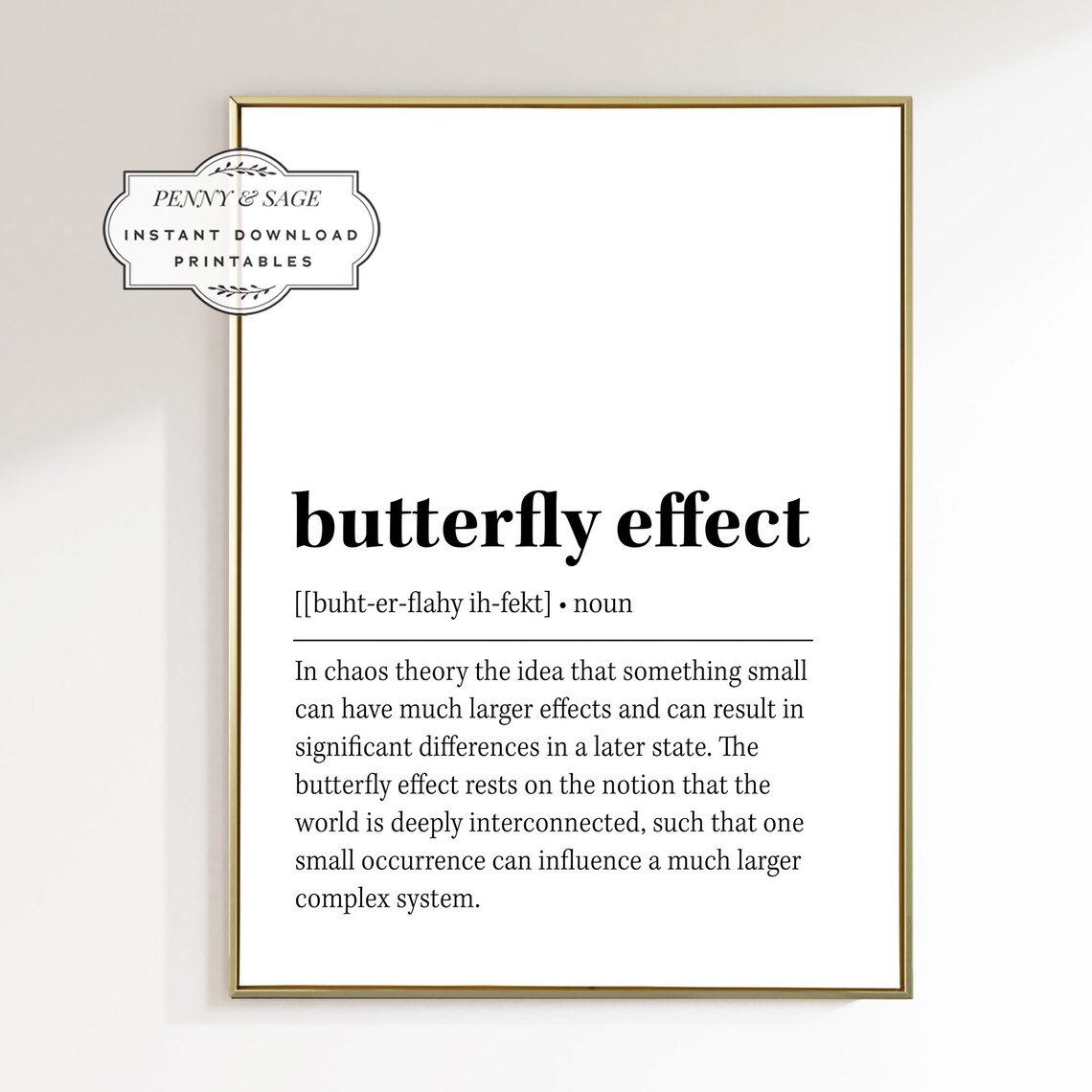 Butterfly Effect Definition Minimalist Wall Art Print - Image 2