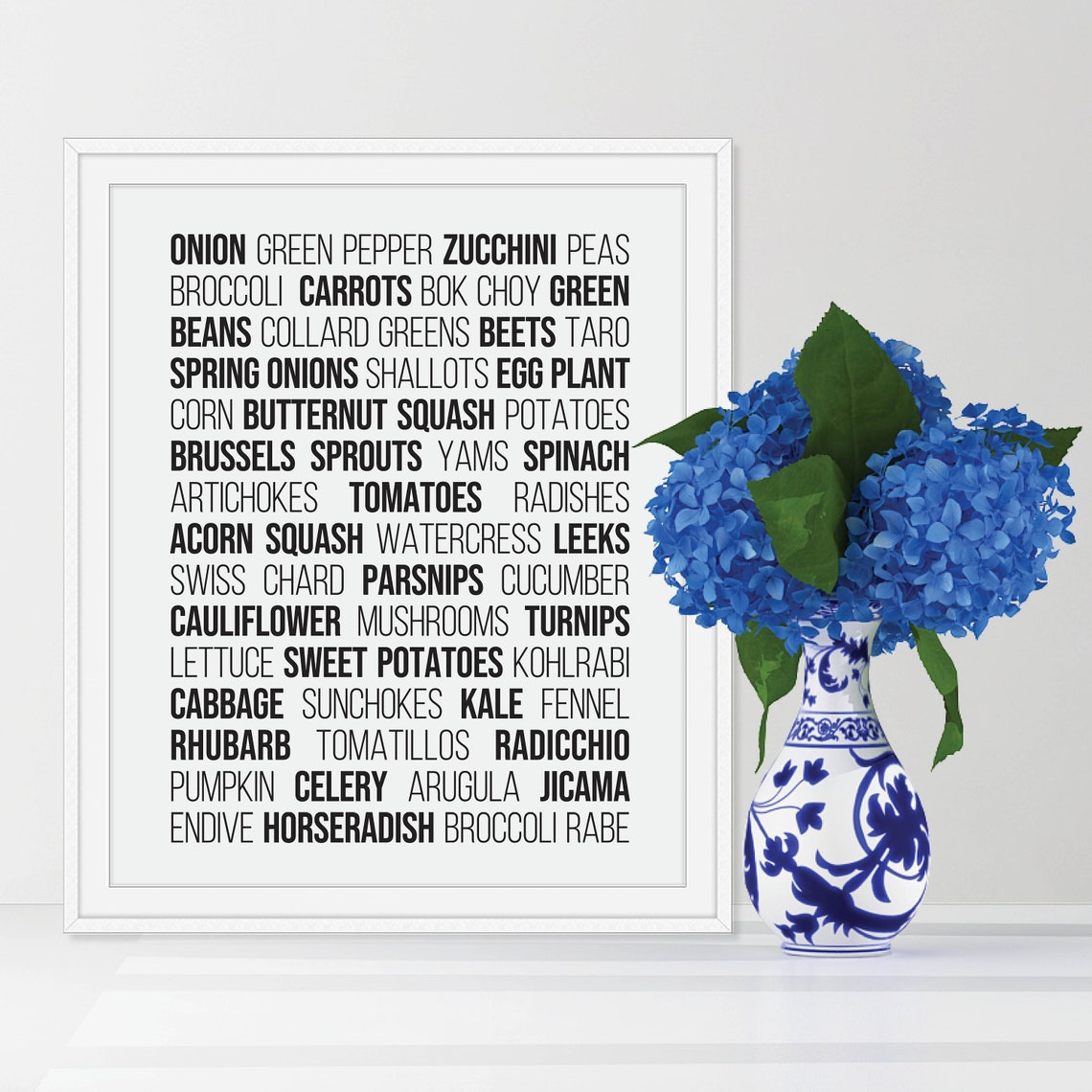 Vegetable Names Typographic List Kitchen Wall Decor Minimalist Poster - Image 5