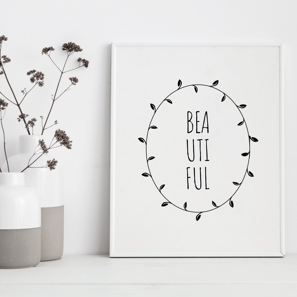 Beautiful Inspirational Quote Framed Print Wood Frame Finish Preview - Image 5