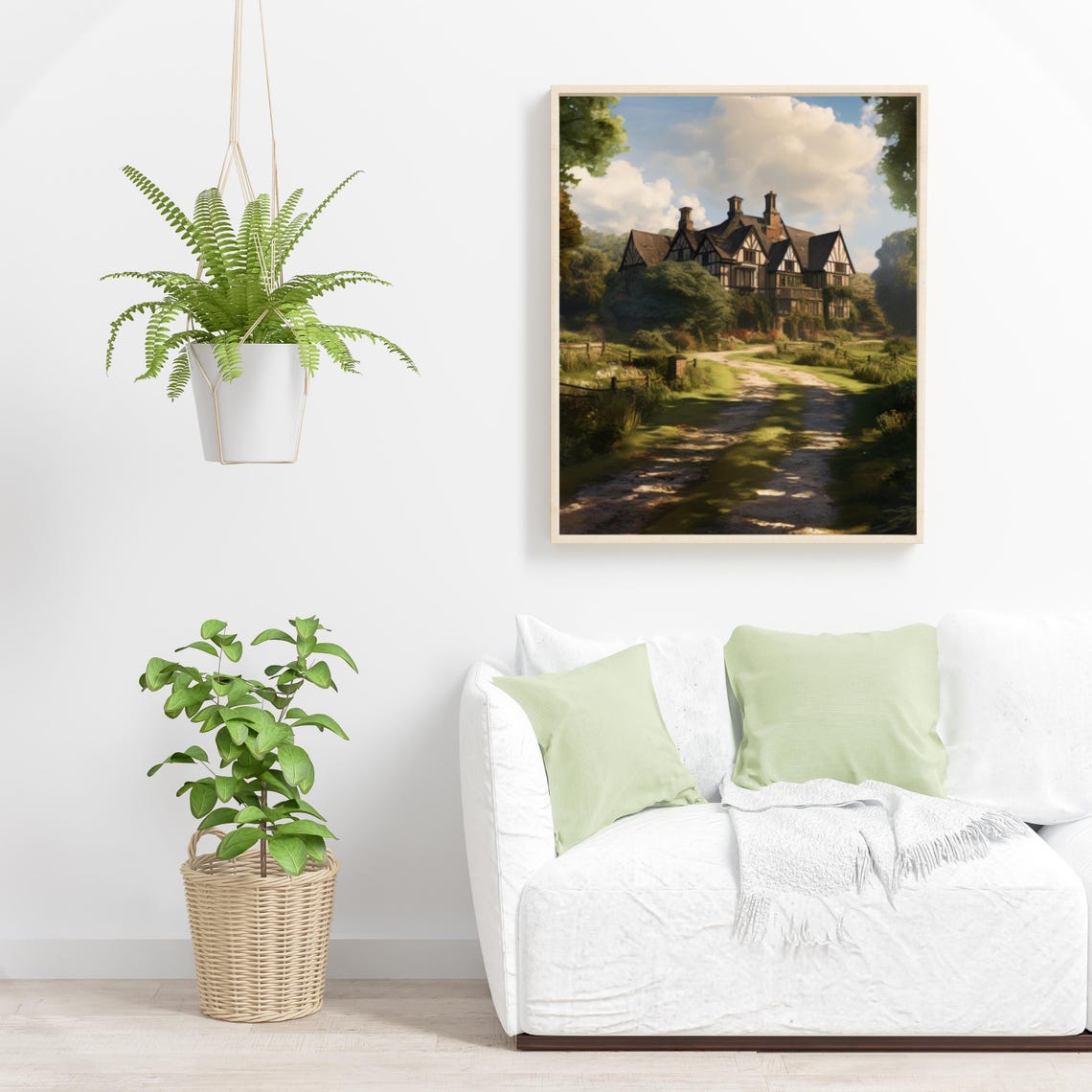 Mansion Oil Painting Vintage Moody Wall Art Living Room Decor Cottagecore Dark Academia Farmhouse Print Countryside Art Rustic 619 - Image 5
