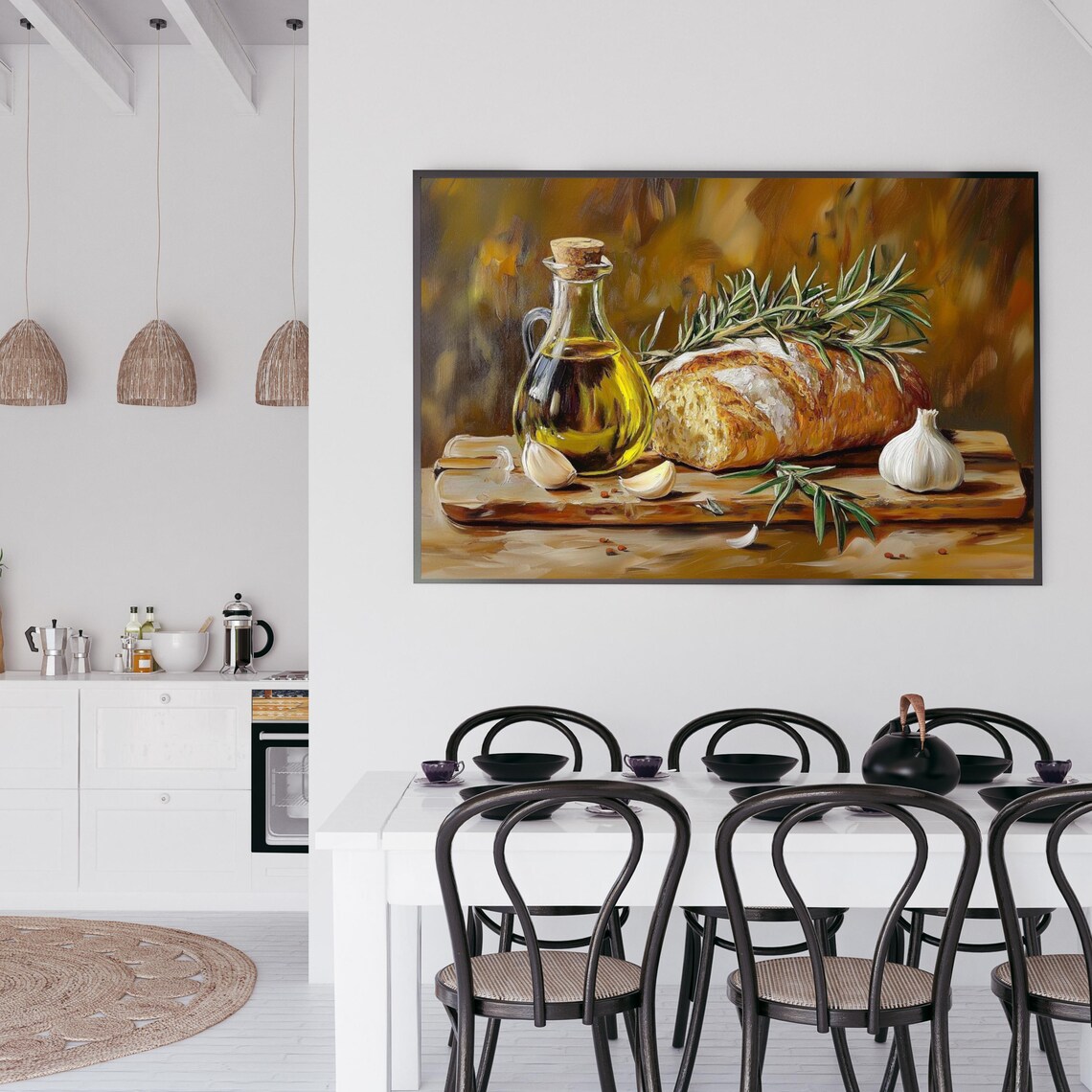 Vintage Bread Still Life, Country Kitchen Art Print - Image 6