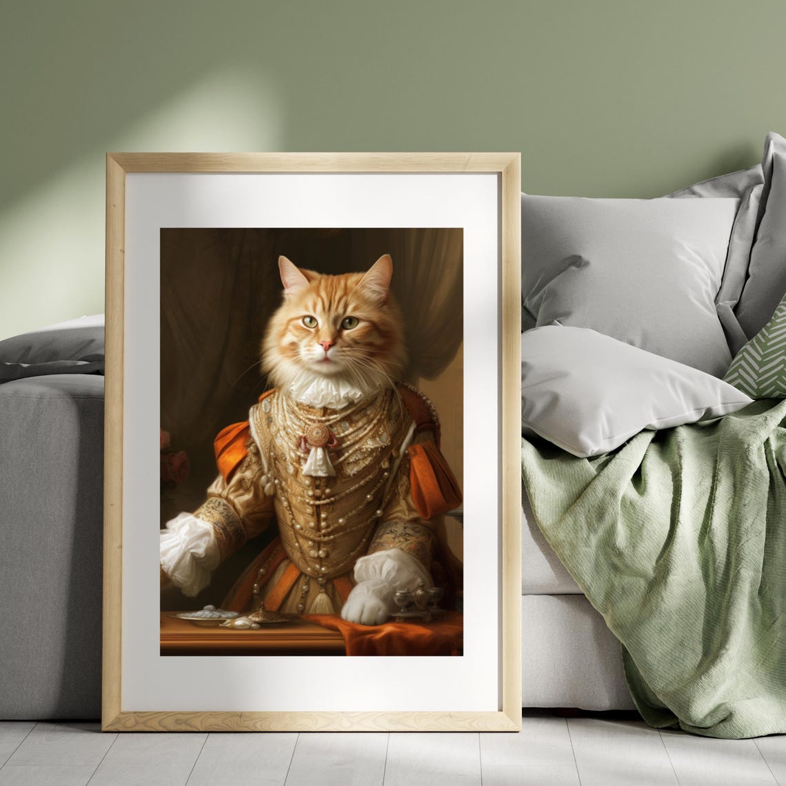 Royal Orange Cat Renaissance Portrait Noble Pet Painting Poster - Image 2