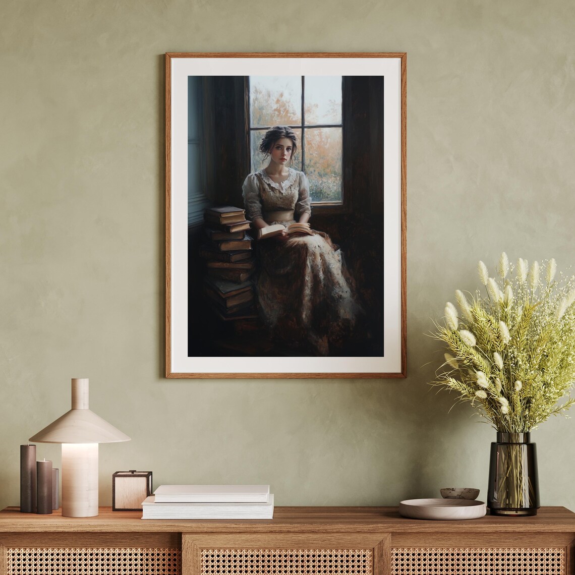 Victorian Woman Reading Bookish Print, Library Decor - Image 2