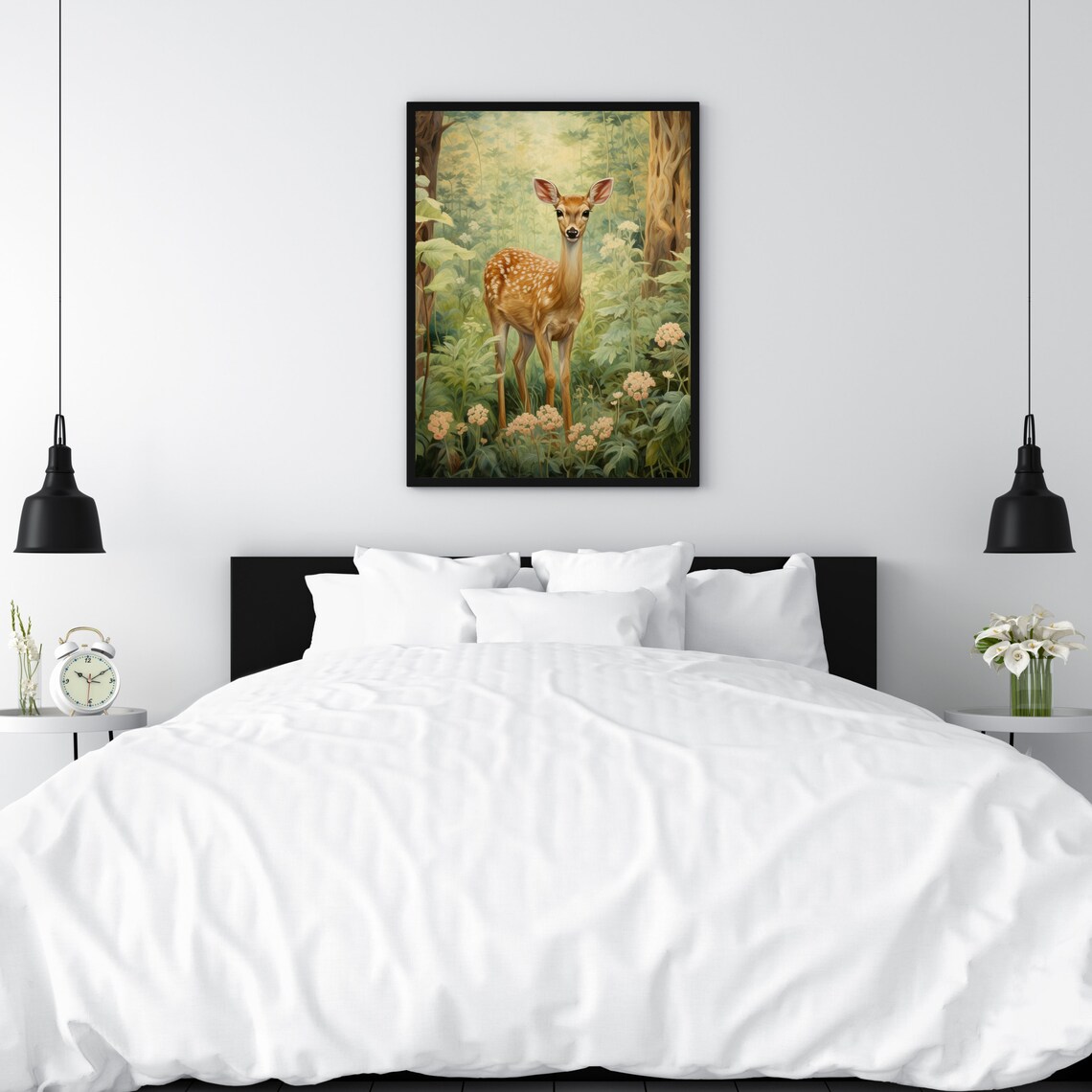 William Morris Fawn Painting, Rustic Deer Art Print - Image 2