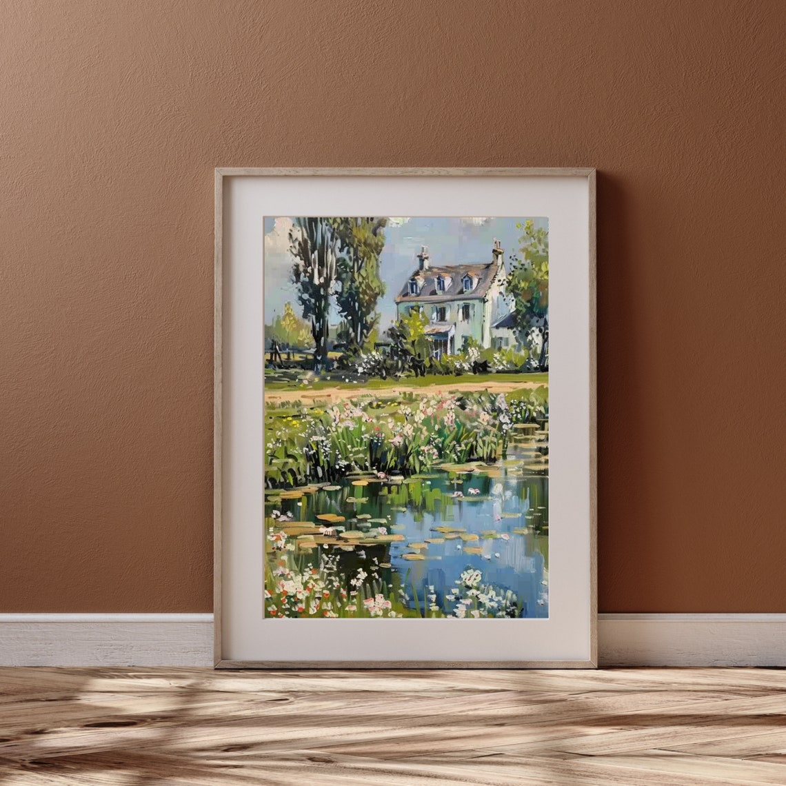 Cottage Oil Painting Vintage White Flower Garden Wall Art Living Room Decor Summer Country Print Cottagecore 601 - Image 4