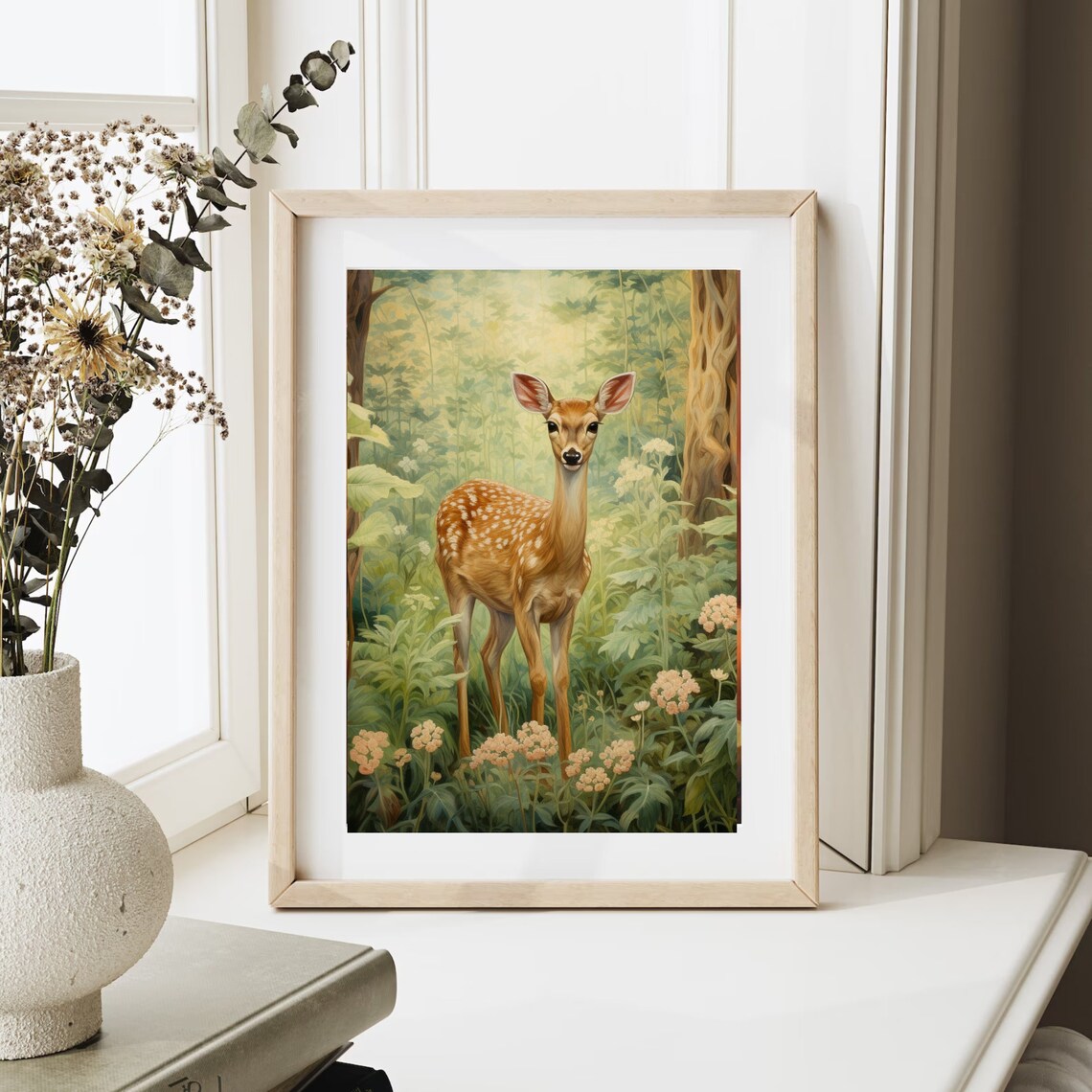 William Morris Fawn Painting, Rustic Deer Art Print - Image 6