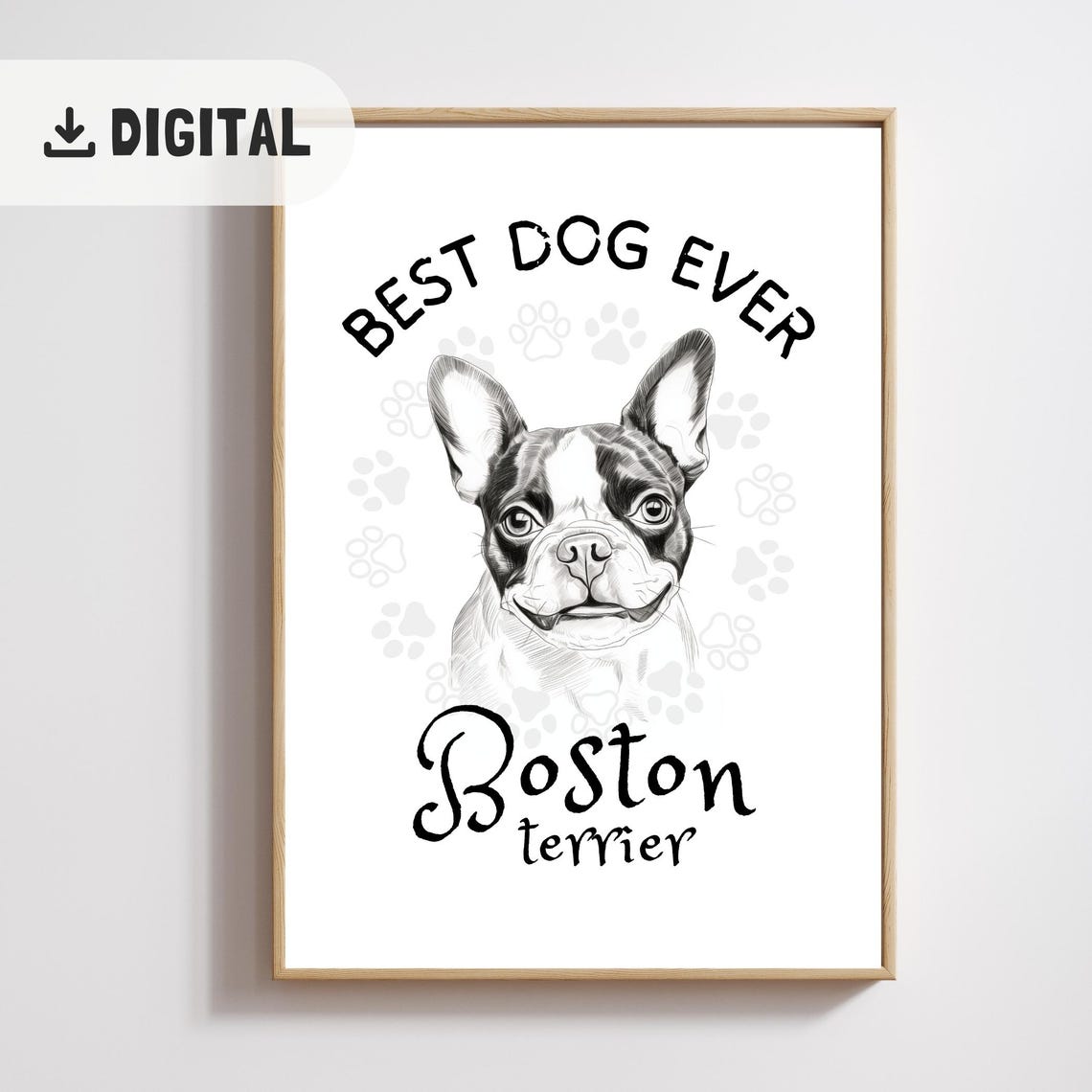 Best Dog Ever Dachshund Sketch Breed Poster Gift for Dog Lovers - Image 3
